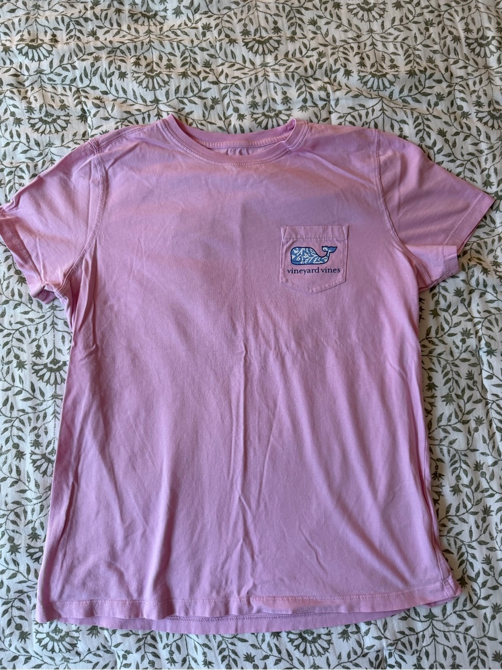 Vineyard Vines Light Pink Pocket Tee with Blue Whale